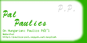 pal paulics business card